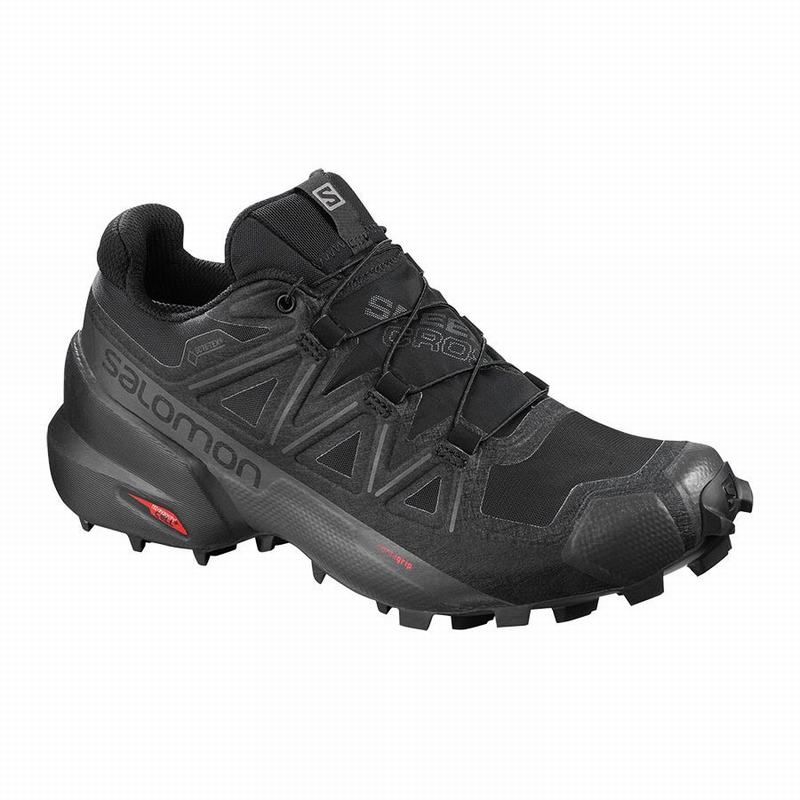 Salomon Israel SPEEDCROSS 5 GORE-TEX - Womens Trail Running Shoes - Black (VBUI-90487)